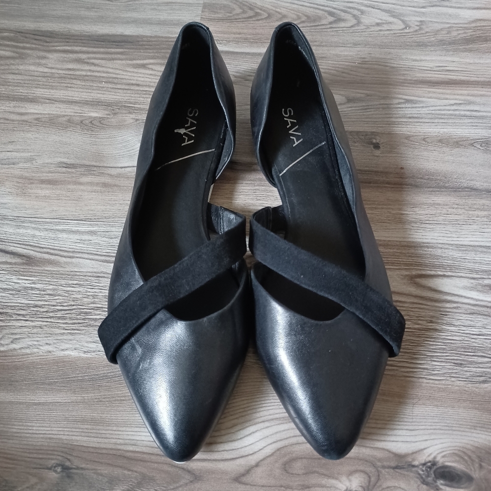 Sava Lennox D’Orsay Leather Flats Black Size 40 (US 9.5/10)
